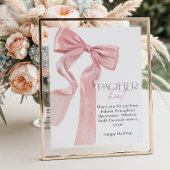 Elegante Roze Bow Baby shower Fopspeen Hunt Poster