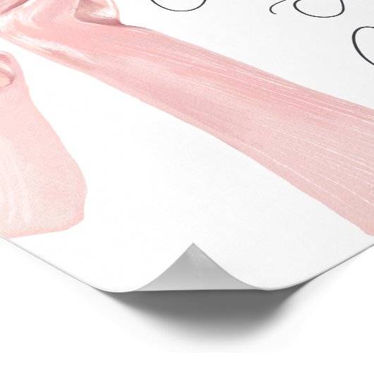 Elegante Roze Bow Baby shower Kaarten en geschenke Poster (Hoek)