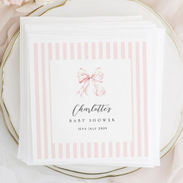 Elegante Roze Bow Baby shower Papier Servet