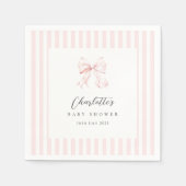 Elegante Roze Bow Baby shower Papier Servet (Voorkant)