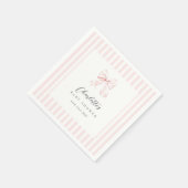 Elegante Roze Bow Baby shower Papier Servet (Hoek)