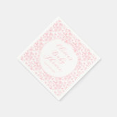 Elegante Roze Bow  Bloemen Meisje Baby shower Servet (Hoek)