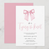 Elegante Roze Bow Bruids Douche Uitnodiging (Voorkant / Achterkant)