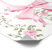 Elegante Roze Bow Coquette 1e Verjaardag Welkom Poster (Hoek)