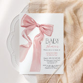 Elegante Roze Bow Coquette Baby shower Kaart