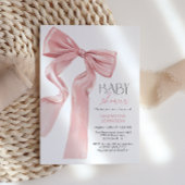 Elegante Roze Bow Coquette Baby shower Kaart