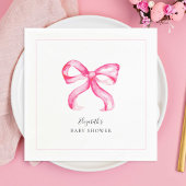 Elegante Roze Bow Coquette Baby shower Minimal Servet