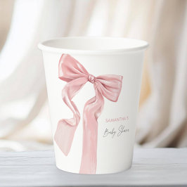 Elegante Roze Bow Coquette Baby shower Papieren Bekers