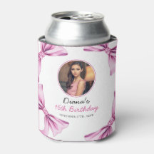 Elegante Roze Bow Coquette Foto Sweet 16 Verjaarda