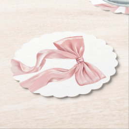Elegante Roze Bow Coquette Kartonnen Onderzetters