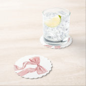 Elegante Roze Bow Coquette Kartonnen Onderzetters (Insitu)