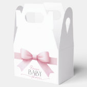 Elegante Roze Bow Coquette Meisje Baby shower Bedankdoosjes (Geopend)