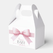 Elegante Roze Bow Coquette Meisje Baby shower Bedankdoosjes (Voorkant Zijde)