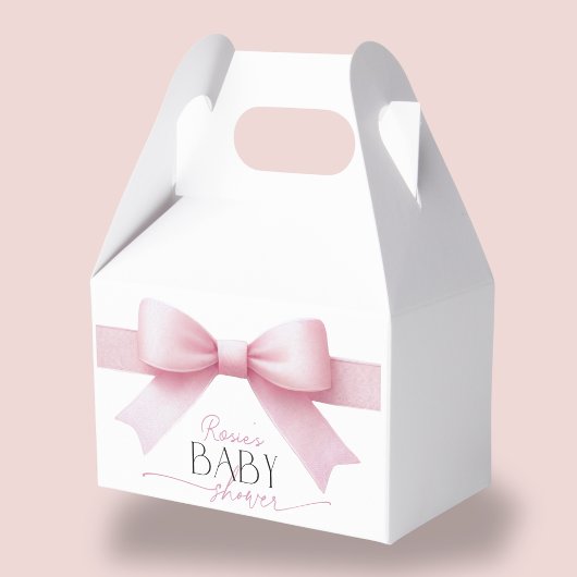 Elegante Roze Bow Coquette Meisje Baby shower Bedankdoosjes