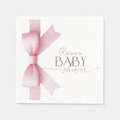 Elegante Roze Bow Coquette Meisje Baby shower Servet (Voorkant)