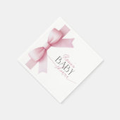 Elegante Roze Bow Coquette Meisje Baby shower Servet (Hoek)