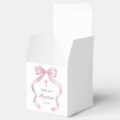 Elegante Roze Bow Doopsel Kubus Bedankdoosjes (Geopend)