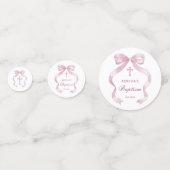 Elegante Roze Bow dooptafel Confetti (Achterkanten)