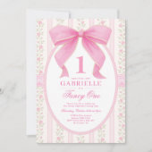 Elegante Roze Bow Fancy One Love Shack 1st Birthda Kaart (Voorkant)