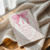 Elegante Roze Bow Fancy One Love Shack 1st Birthda Kaart