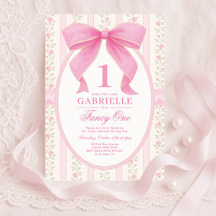 Elegante Roze Bow Fancy One Love Shack 1st Birthda Kaart
