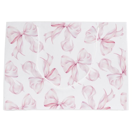 Elegante Roze Bow Gift Bag Groot Cadeauzakje (Voorkant)