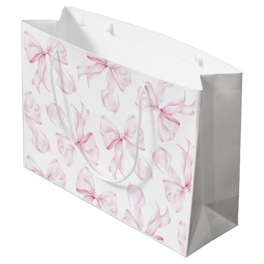 Elegante Roze Bow Gift Bag Groot Cadeauzakje (Achterkant Gekanteld)