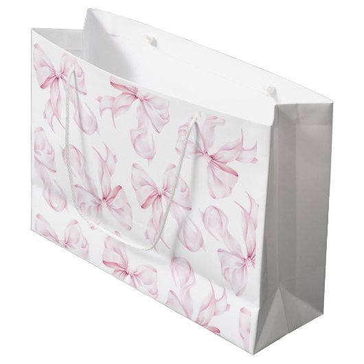 Elegante Roze Bow Gift Bag Groot Cadeauzakje (Voorkant Gekanteld)