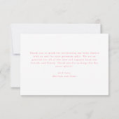 Elegante Roze Bow Girls Baby shower Bedankkaart (Achterkant)