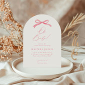 Elegante Roze Bow Girls Baby shower Kaart