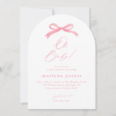 Elegante Roze Bow Girls Baby shower Kaart (Voorkant)