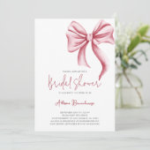Elegante Roze Bow Girly Vrijgezellenfeest Party Kaart (Staand voorkant)