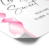 Elegante Roze Bow Liefde is Sweet Wedding Sign Poster (Hoek)