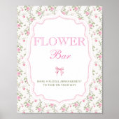 Elegante Roze Bow Love Shack Flower Bar Poster (Voorkant)