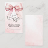 Elegante Roze Bow Luier Raffle Baby shower Informatiekaartje (Voorkant / Achterkant)