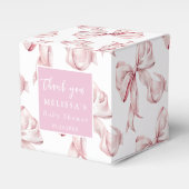 Elegante Roze Bow Parels Baby shower Favoriet Bedankdoosjes (Voorkant Zijde)