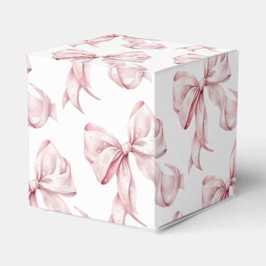 Elegante Roze Bow Parels Baby shower Favoriet Bedankdoosjes (Achterkant)