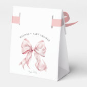 Elegante Roze Bow Parels Baby shower Meisje Favori Bedankdoosjes (Achterkant)