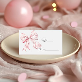 Elegante Roze Bow Parels Baby shower Meisje Plaatskaartje
