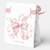 Elegante Roze Bow Parels Bloemen Quinceanera Gift Bedankdoosjes (Achterkant)