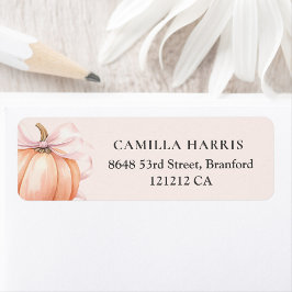 Elegante Roze Bow Pompoen Etiket