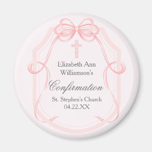 Elegante Roze Bow Ribbon Bevestigingsfeest Magneet