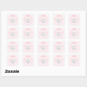 Elegante Roze Bow Ribbon Bevestigingsfeest Vierkante Sticker (Vel)