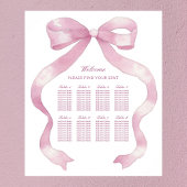 Elegante Roze Bow Seating Chart Poster