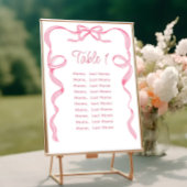 Elegante Roze Bow Tafel Nummer Kaarten Zitting Gra