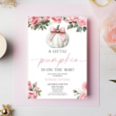 Elegante Roze Bow Witte Pompoen Bloemen Baby showe Kaart