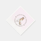 Elegante Roze Bruid-aanstaande Bruiloft Feest Servet (Hoek)