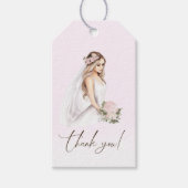 Elegante Roze Bruid- Wordt Bruidsmeisjesfeest Cadeaulabel (Voorkant)