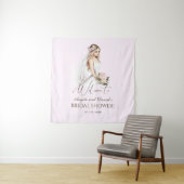 Elegante Roze Bruid Wordt Bruiloft Feest Wandkleed (In situ)