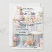Elegante roze bruidsbad uitnodiging (Voorkant)